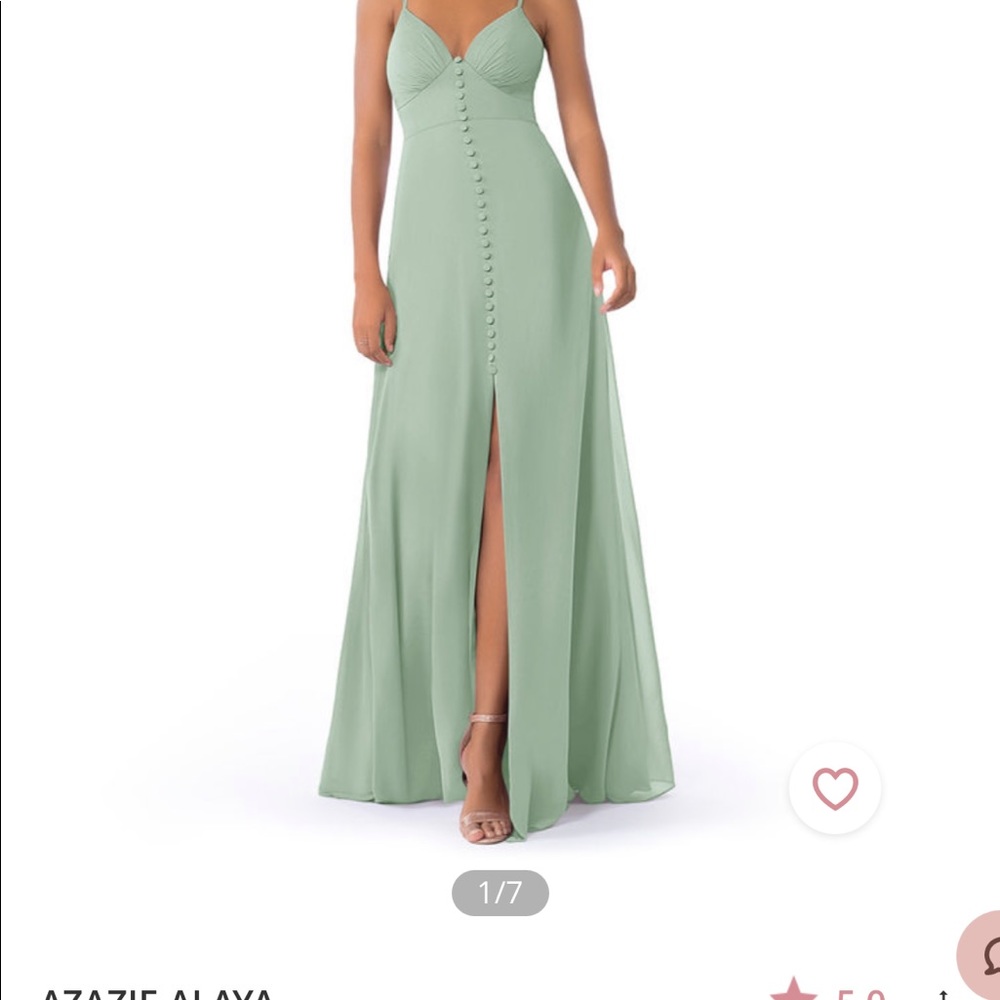 Azazie Alaya bridesmaid dress. Color- agave. Size A4